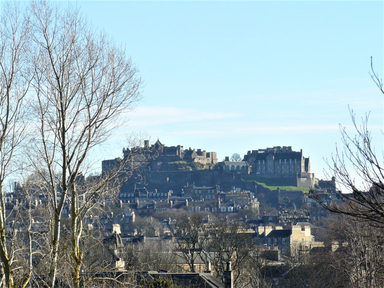 Edinburgh Botanic Gardens castle view