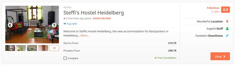 Heidelberg hostel example