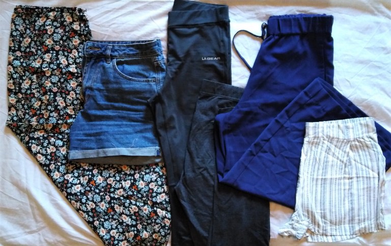 capsule travel wardrobe bottoms